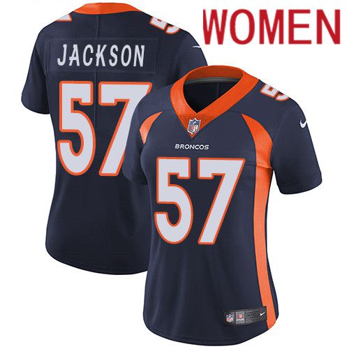 Women Denver Broncos #57 Tom Jackson Navy Blue Nike Vapor Limited NFL Jersey